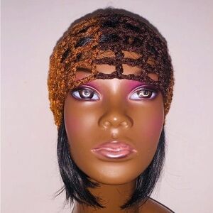 Crochet Mesh Head Wraps Or Scarf For Women  Headwraps  brown multi shades